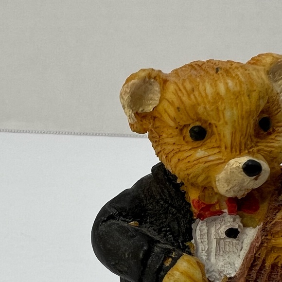 SET OF 6 RESIN TEDDY BEAR BAND FIGURINES WITH INSTRUMENTS 2" TALL EACH *EUC VTG* - Picture 7 of 11